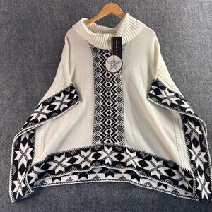 Black Rivet black and White Patterned Women's Sweater